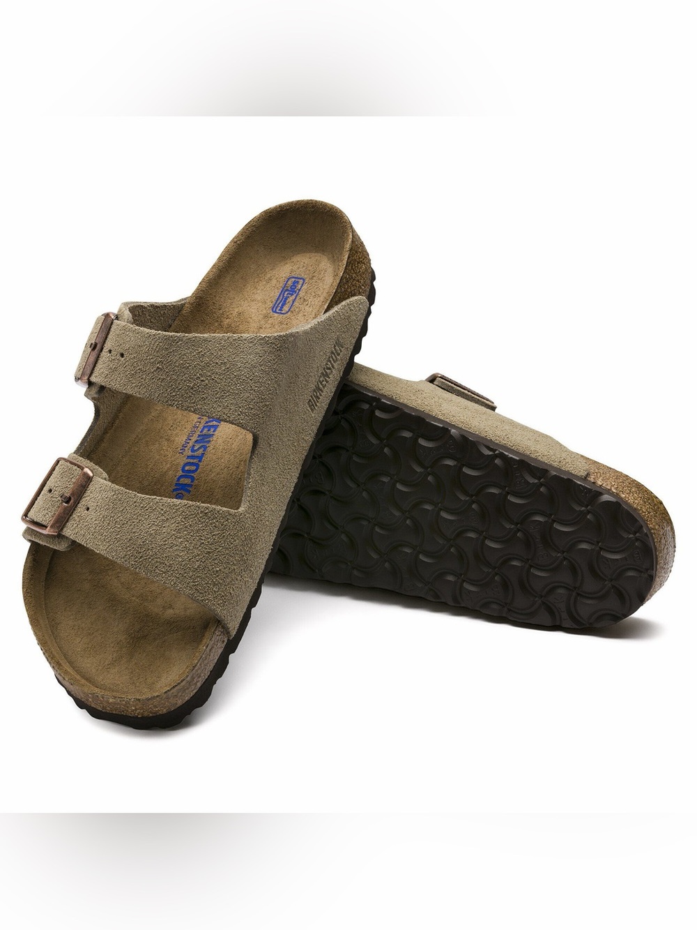 Like New - Birkenstock Arizona Soft Footbed Sandal in Taupe Suede (W 39/8-8.5)